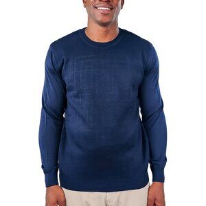 Jakamen Navy Crewneck Textured Sweater